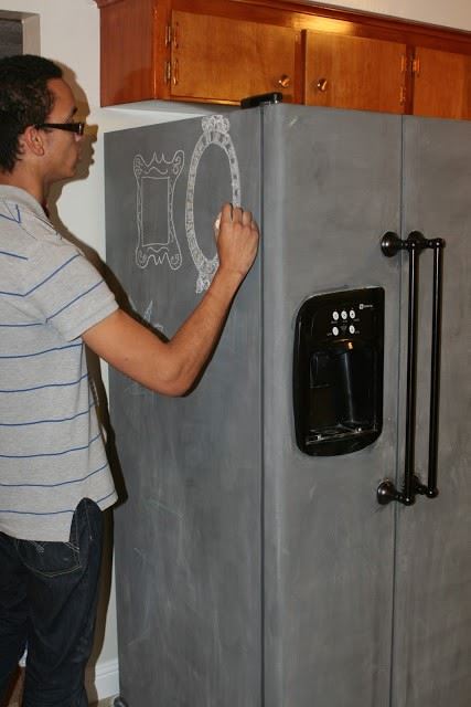 decorate fridge - chalkboard transformation